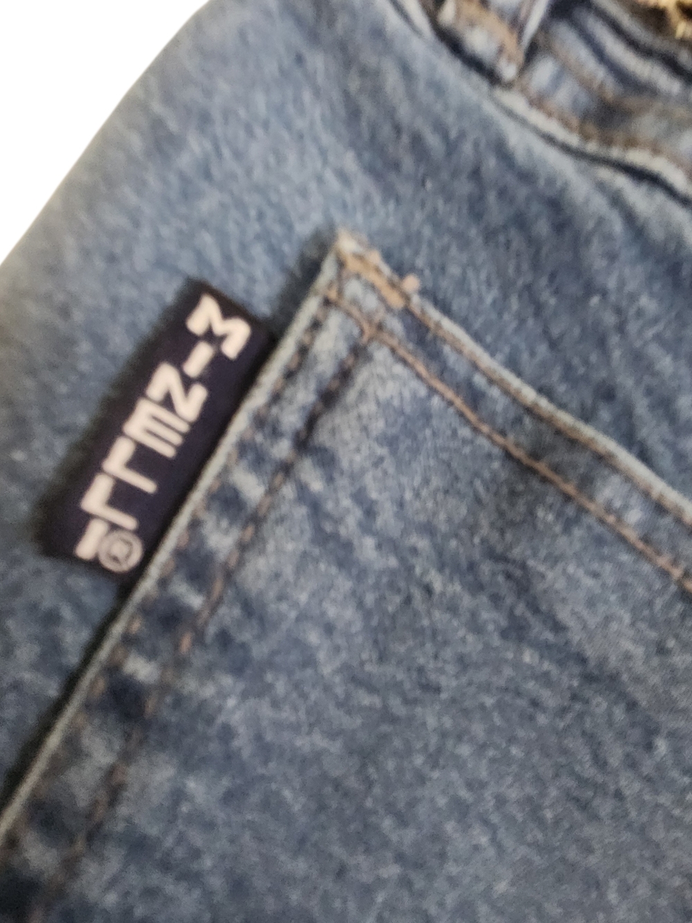 Vtg 90s Y2K Minelli Flare Stretch Jeans W/ THONG 11 Low Rise Blue Retro-RARE - Picture 9 of 16